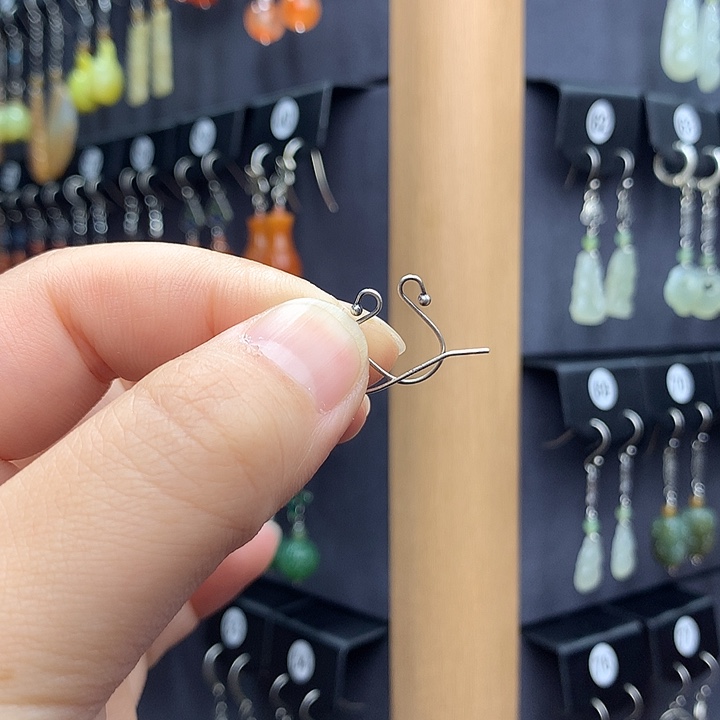 翡翠耳饰银S925镶嵌忆*