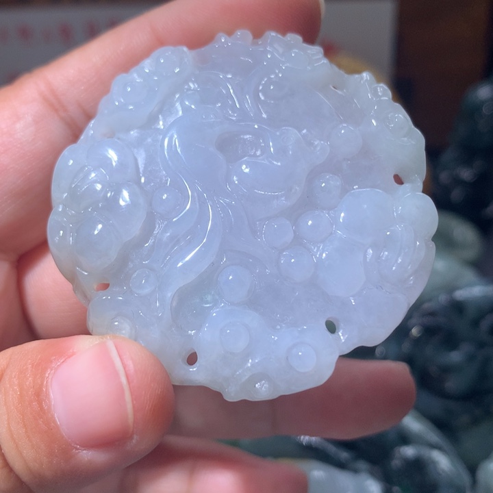 翡翠未镶嵌颈饰保真天然A货翡翠