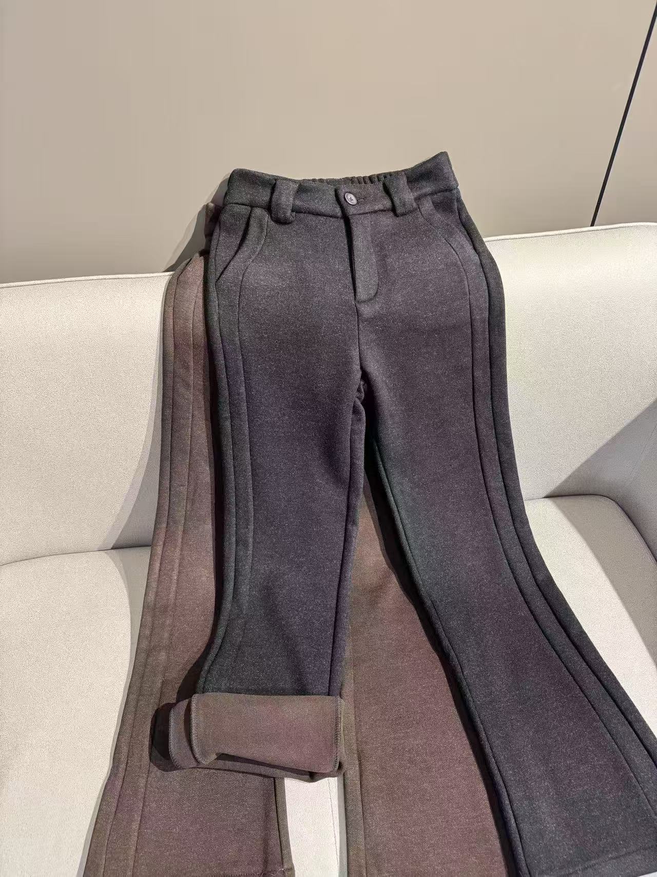 6060冬季加绒高级时尚微喇裤