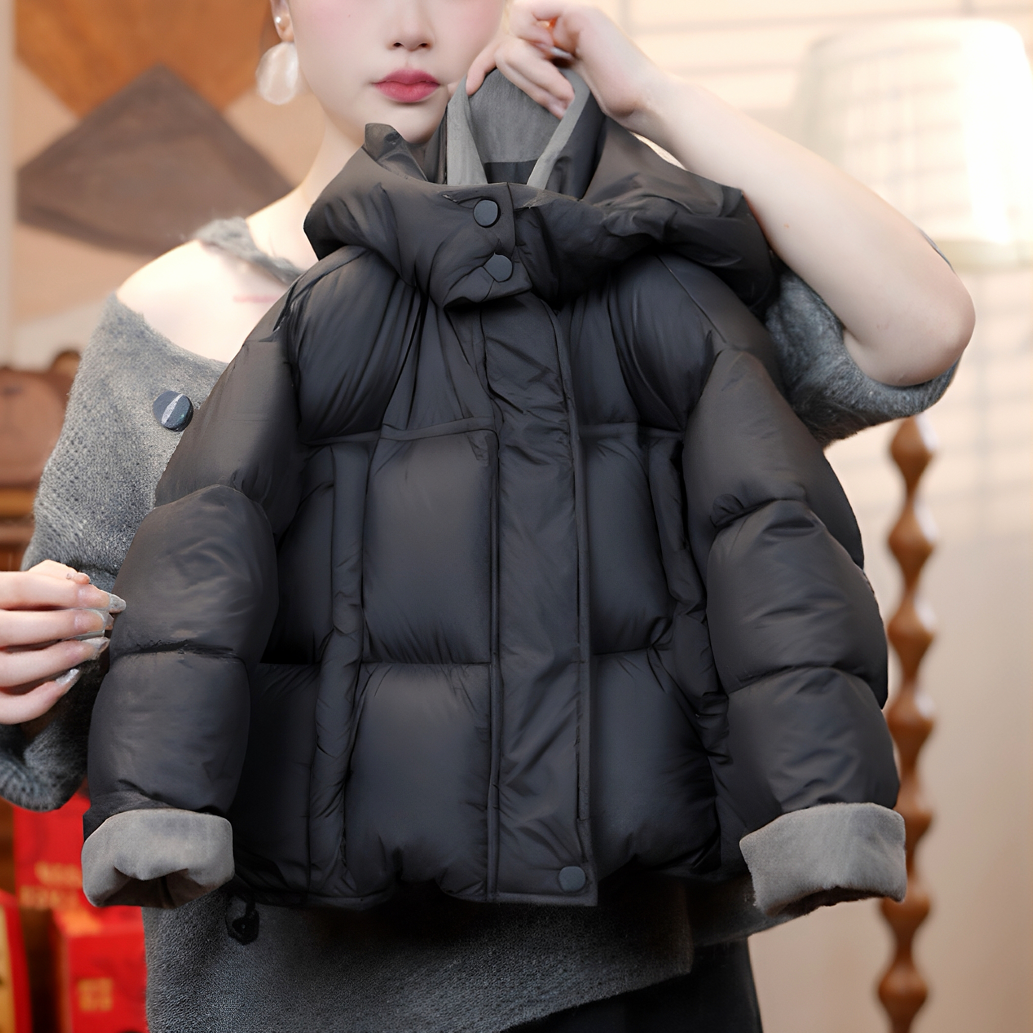 【小黄桃】现货 冬装儿童韩版极寒系列双倍充绒白鸭绒羽绒服