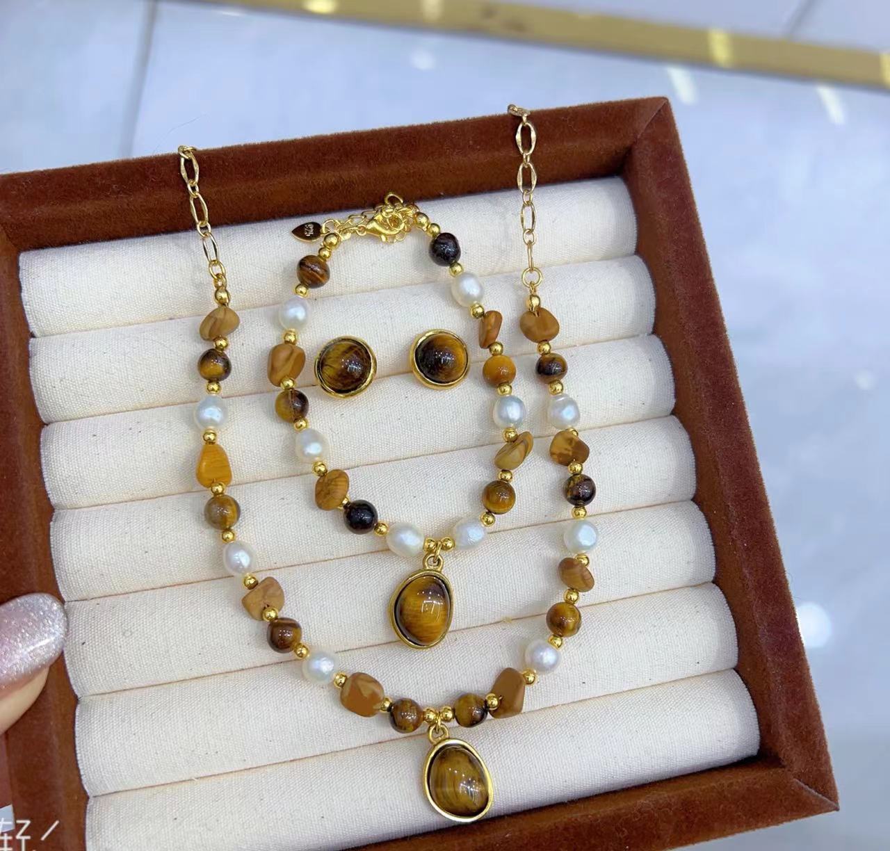 钛钢项链 最新款高级复古宫廷手工三件套00049明星同款饰品