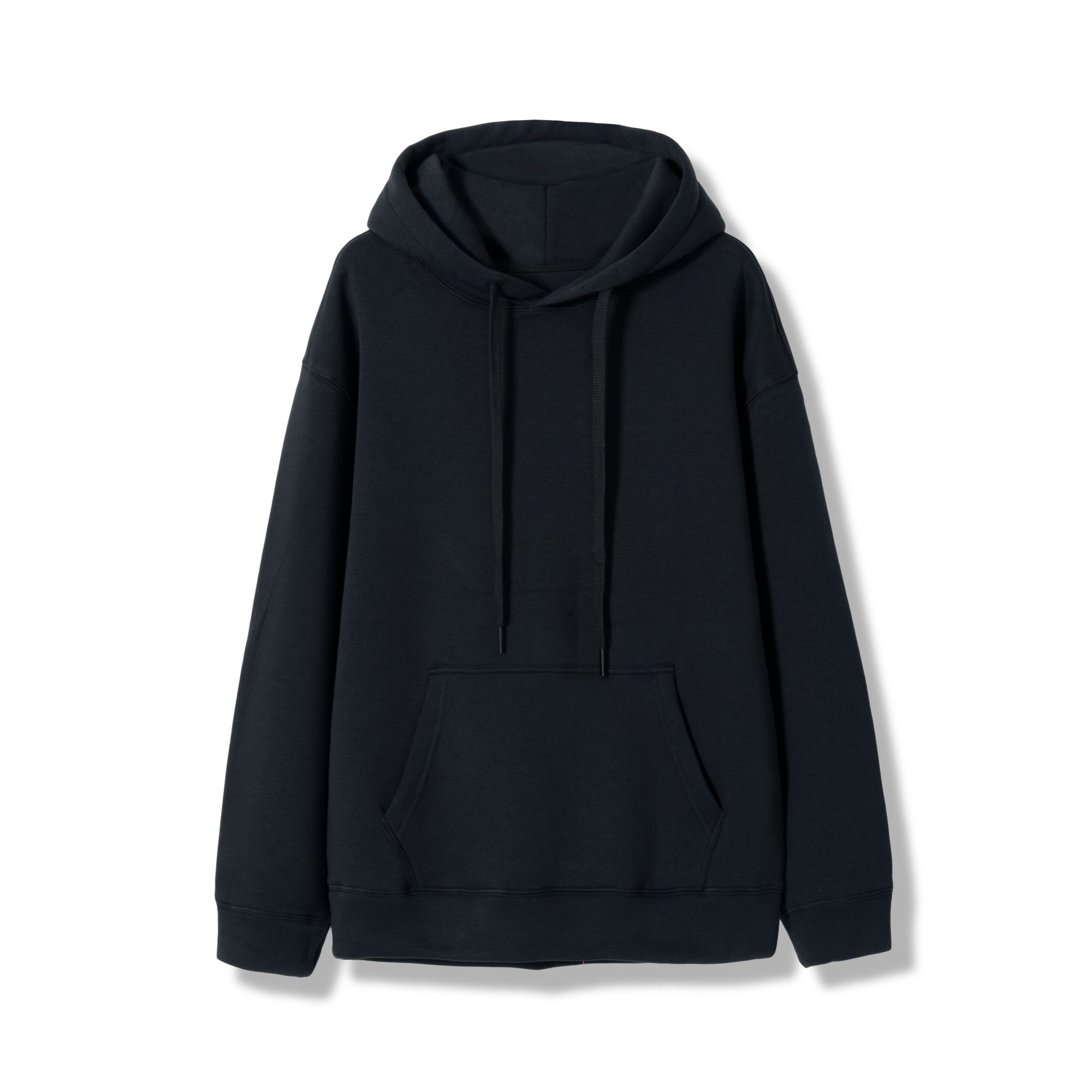 男士秋冬新款   一体绒亲肤休闲连帽卫衣  黑色