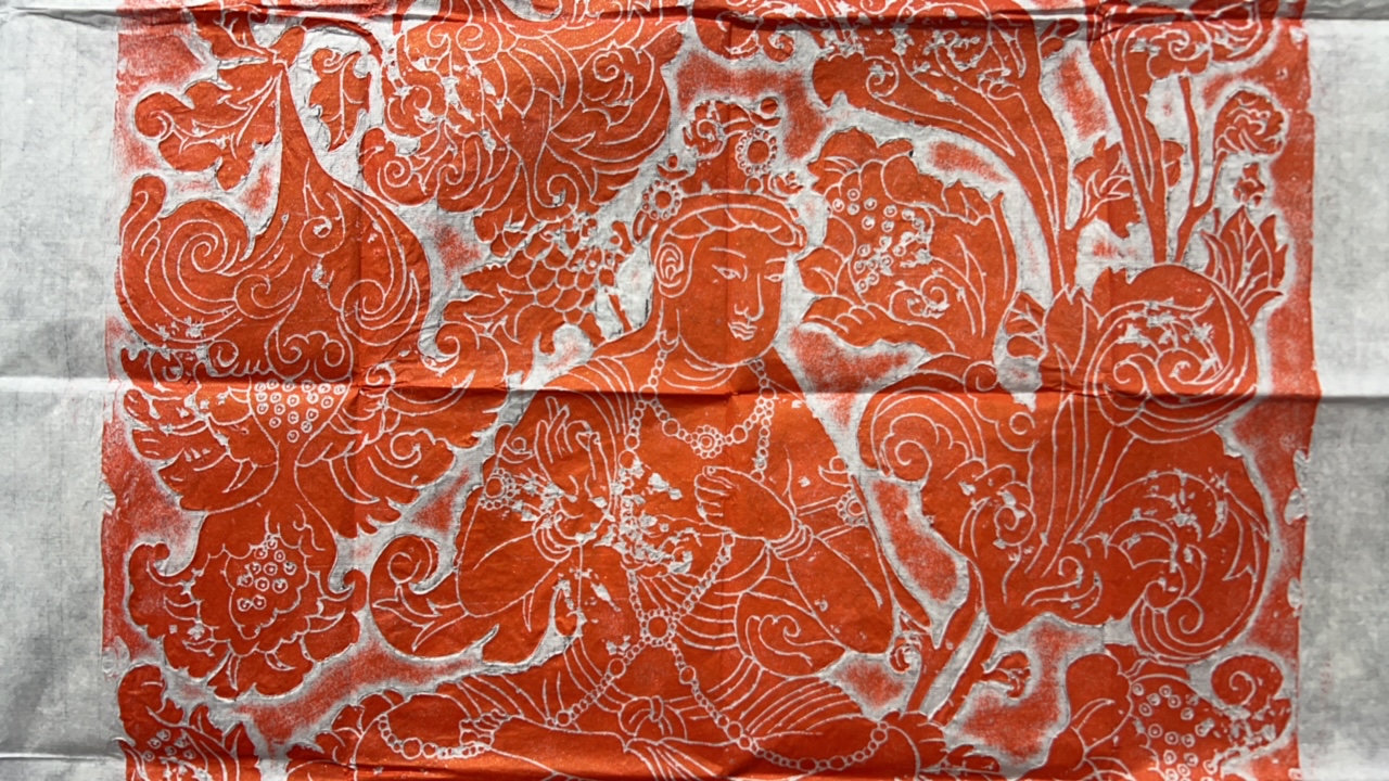 唐代地藏王菩萨造像拓片原碑原拓宣纸字画收藏