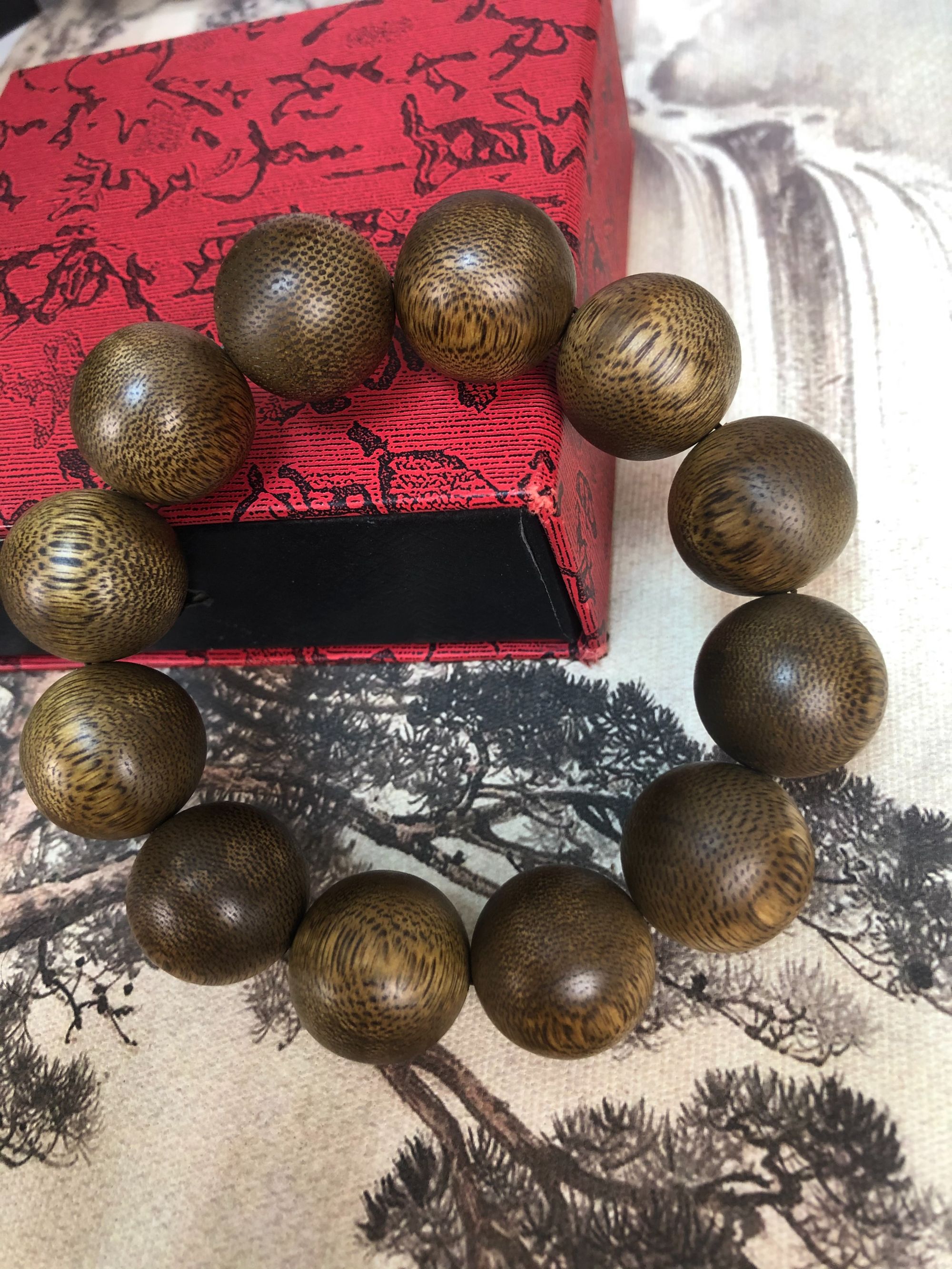 沉香Z天然乌身圆叶白奇楠 卡2.0单圈手串 高结油高品质多样性发一