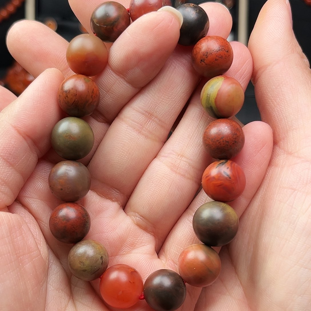 南红玛瑙珠宝奇石未镶嵌单圈12+