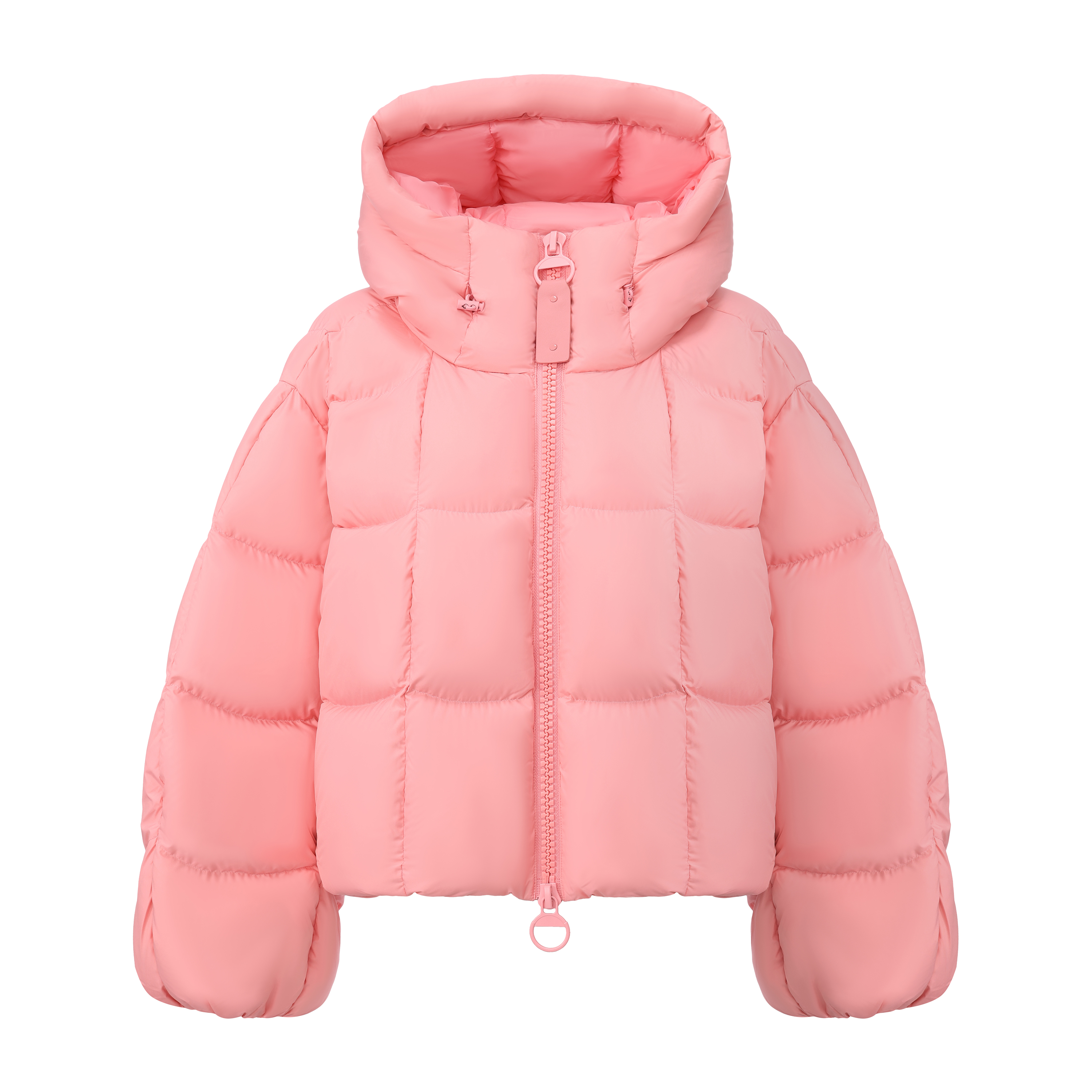 MJ-109云朵感版型厚款拉链长袖连帽保暖短款女款运动潮流立领