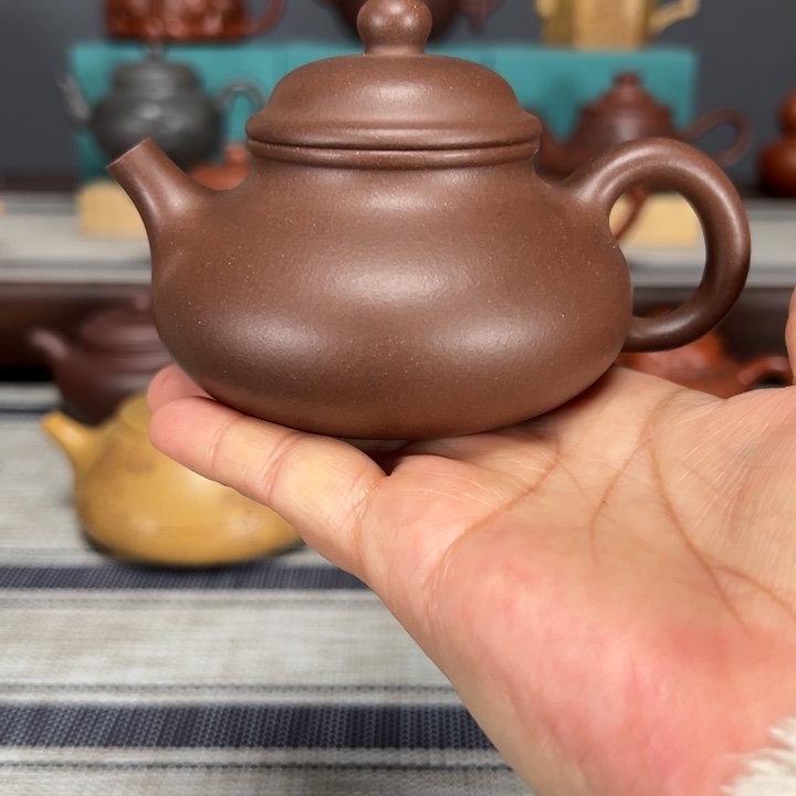紫砂茶壶容天紫泥150毫升