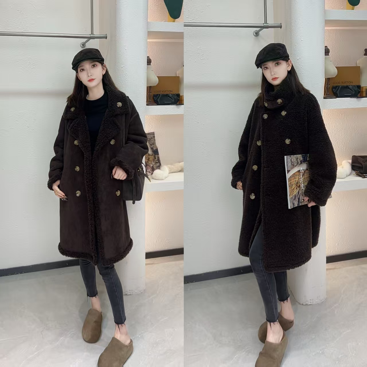 【大女主】羊毛颗粒女款短外套气质时尚韩版冬季百搭双面F00004