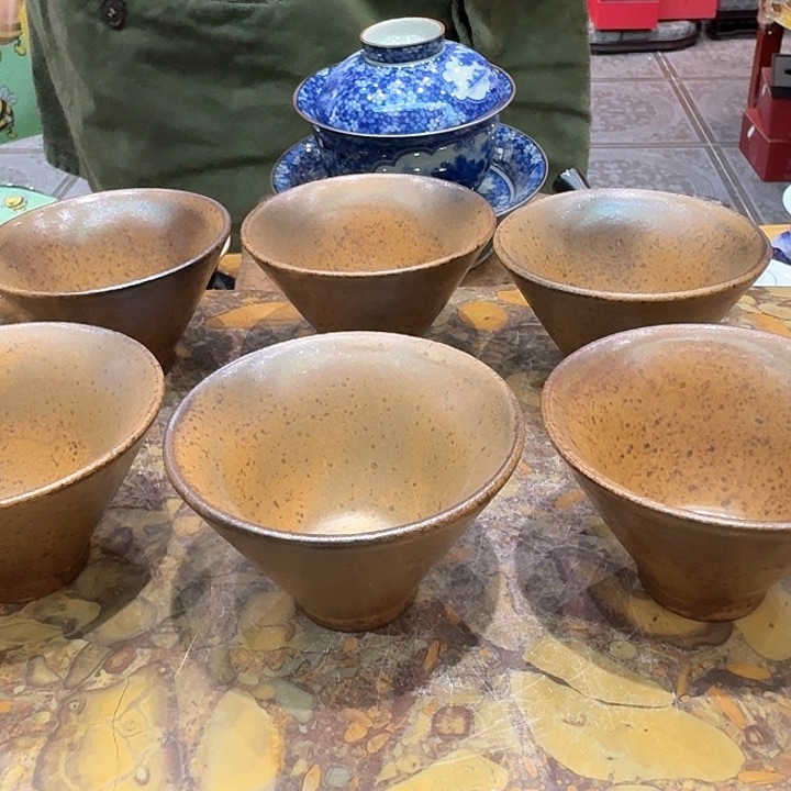 品茗杯六个一组。。。陶烧