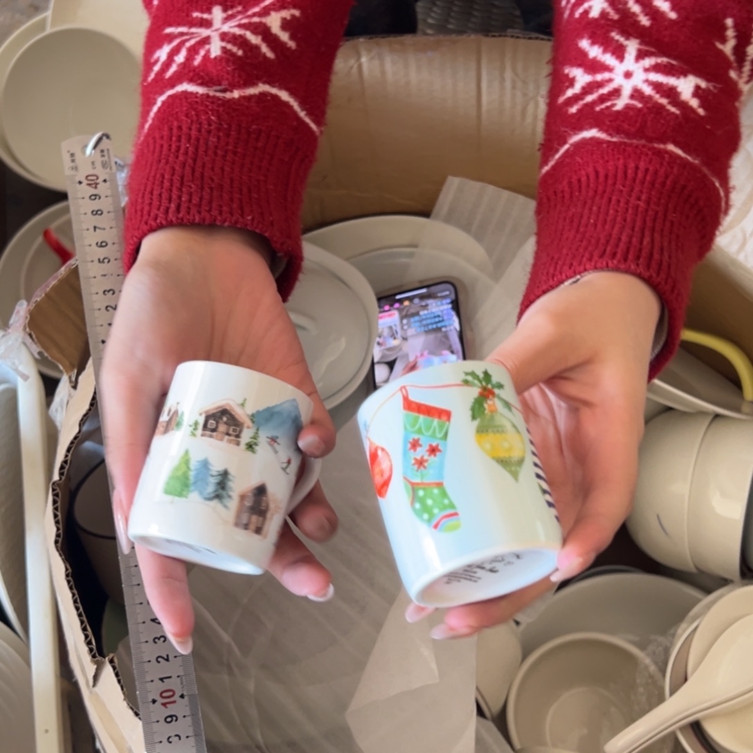 新骨瓷118瑕疵慎拍圣诞节 意式咖啡杯随机发