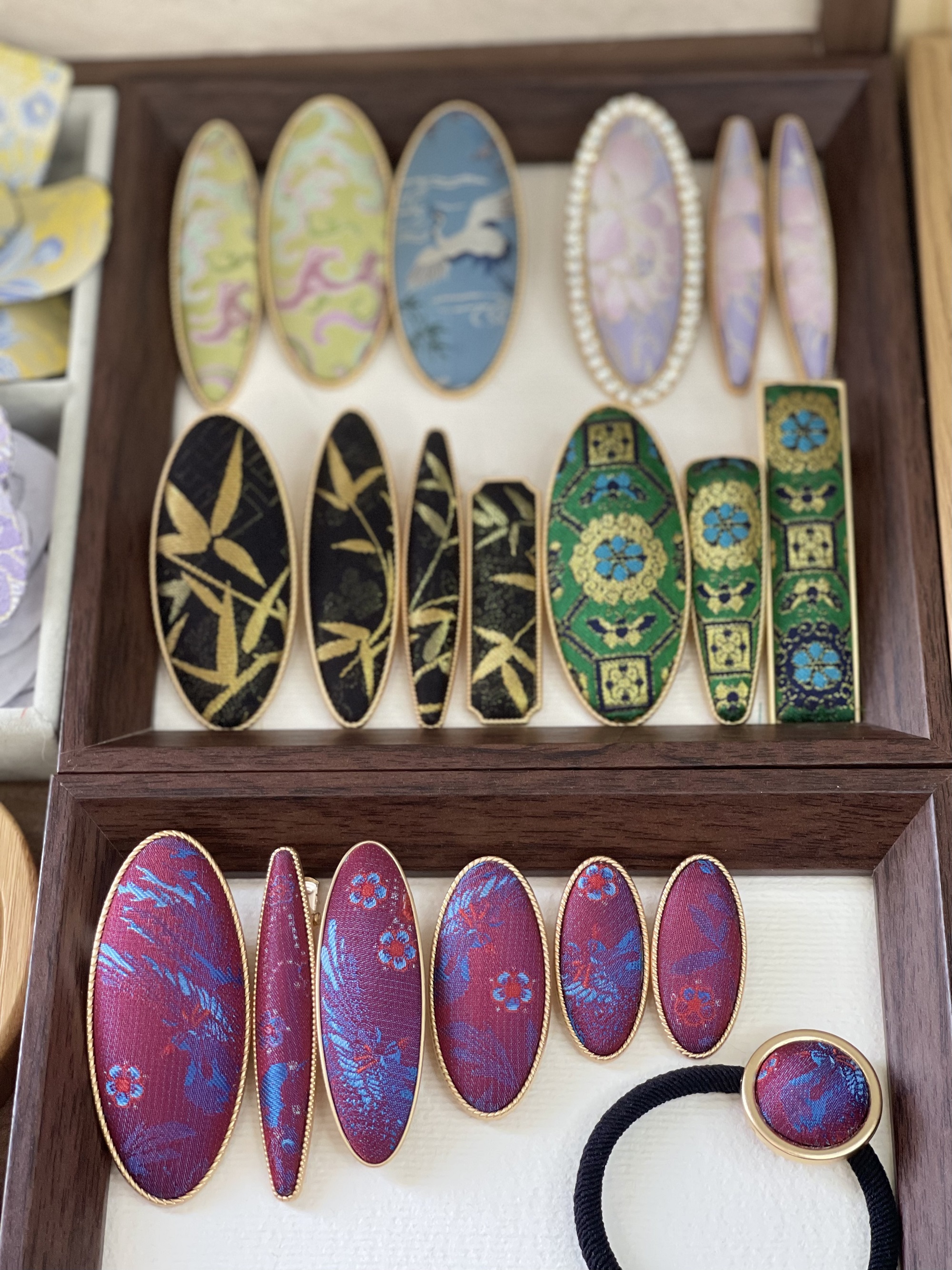 非遗原创设计新中式名家宋锦纯手工发夹发饰