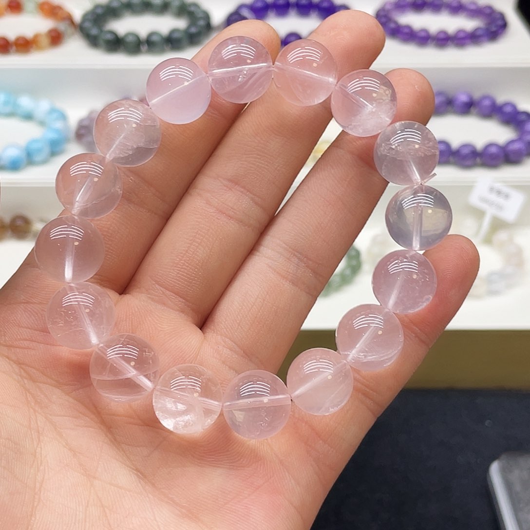 水晶手链未镶嵌莫桑粉晶14