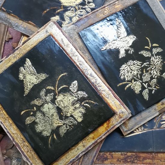 s***o香榧木老木雕花版三片