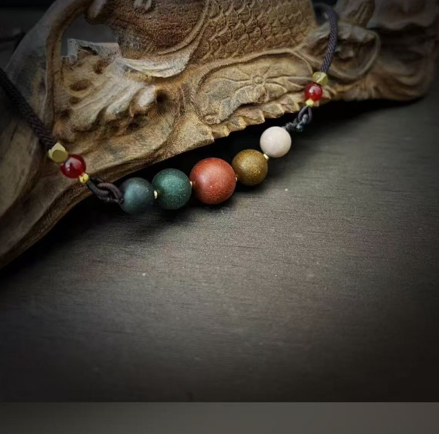 创意饰品古法五行合香珠锁骨链