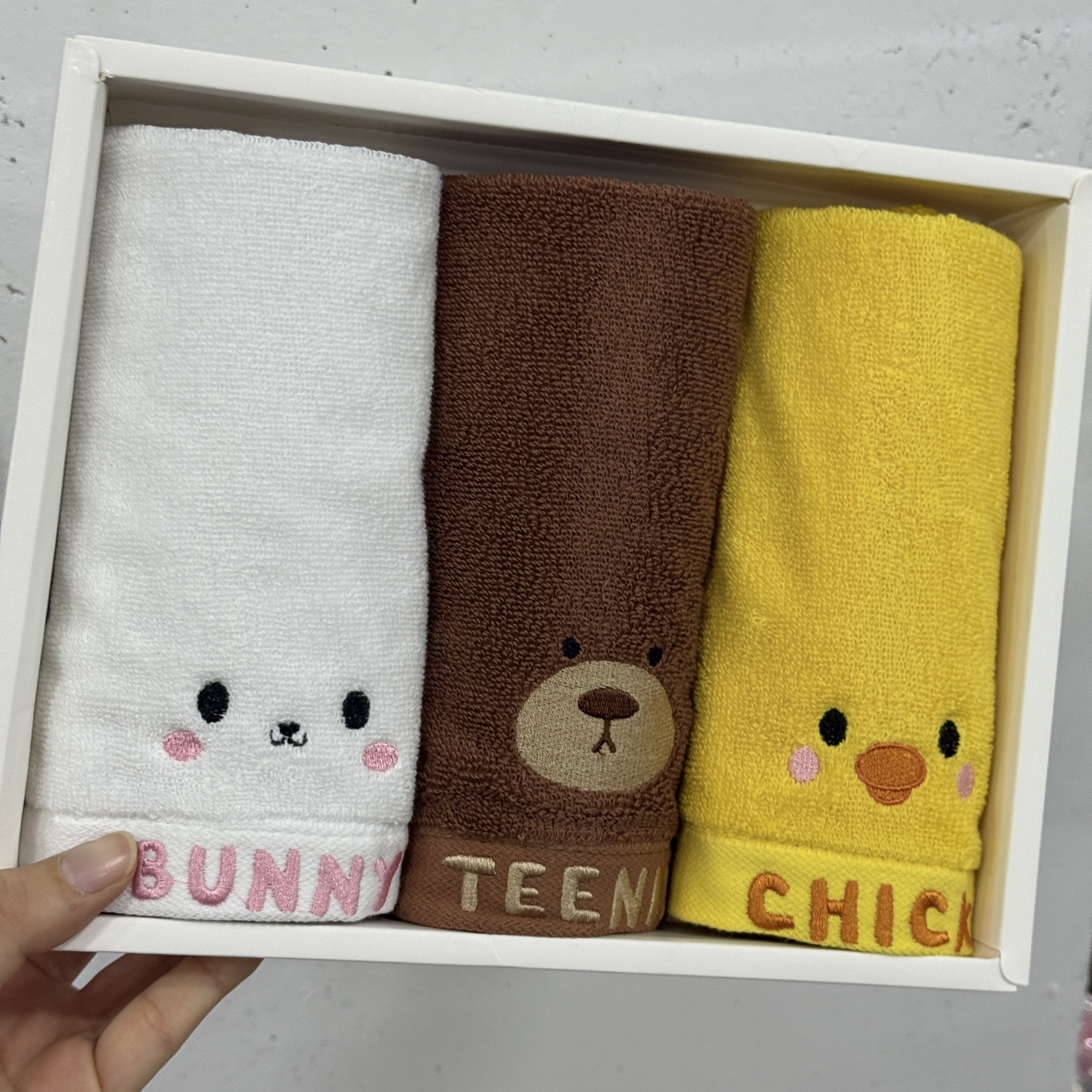 【金樱桃】小童可爱小动物毛巾（三个装）