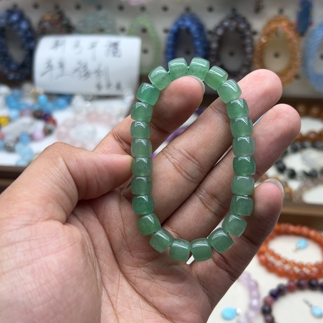 水晶手链未镶嵌绿草莓桶珠