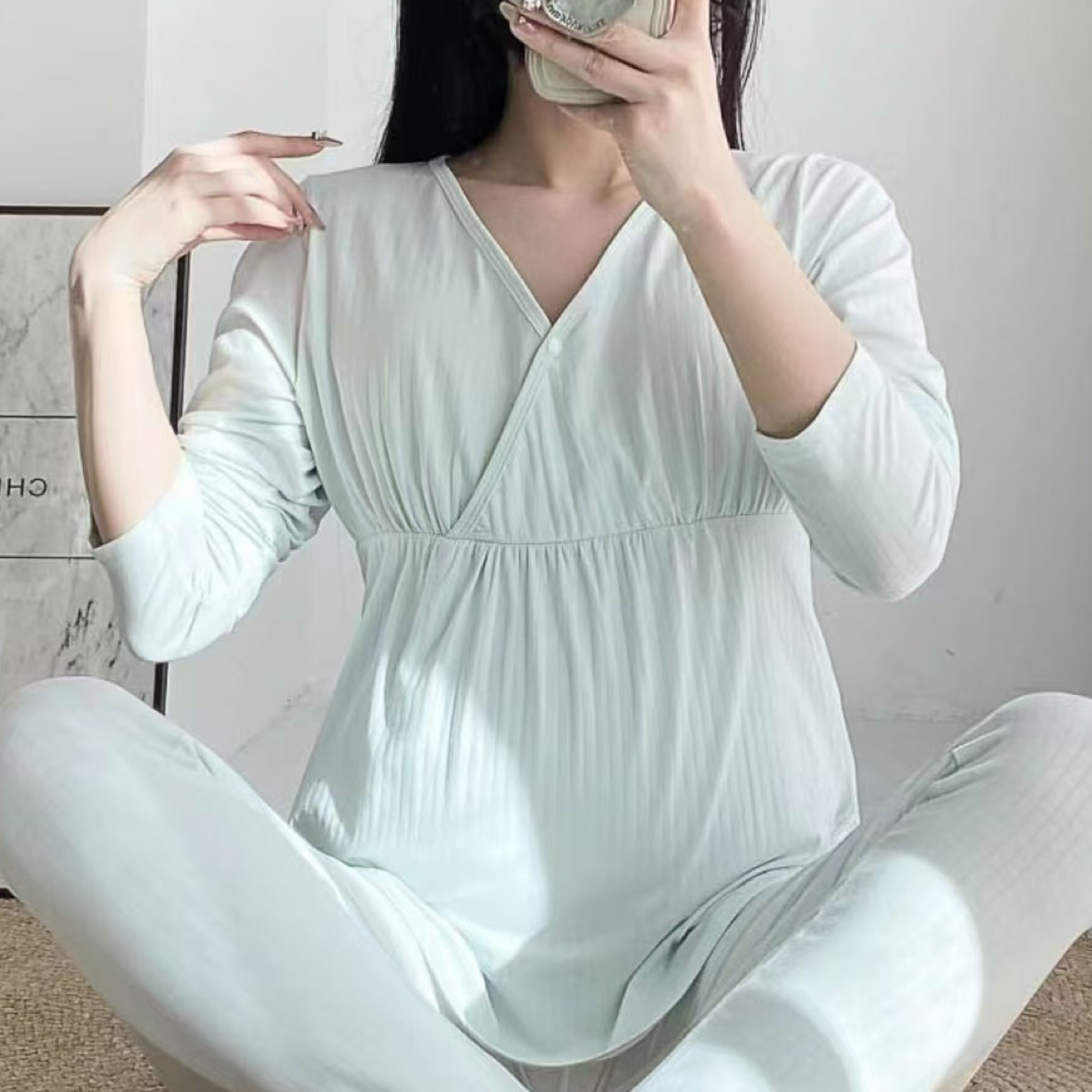 孕妇秋冬薄款纯棉产前产后哺乳内衣