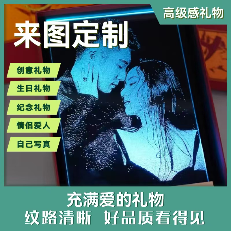 【顺丰包邮】纯手工锤子画玻璃琉璃画定制生日礼物情人节送女友