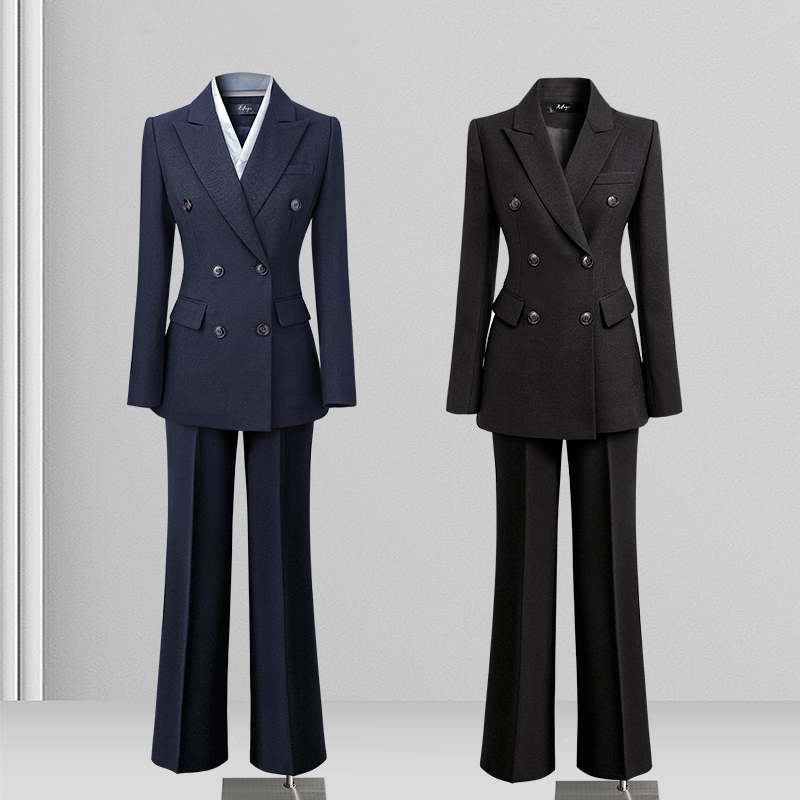 2025秋冬西装套装藏青色面试工作服西服职业装外套修身职场销售