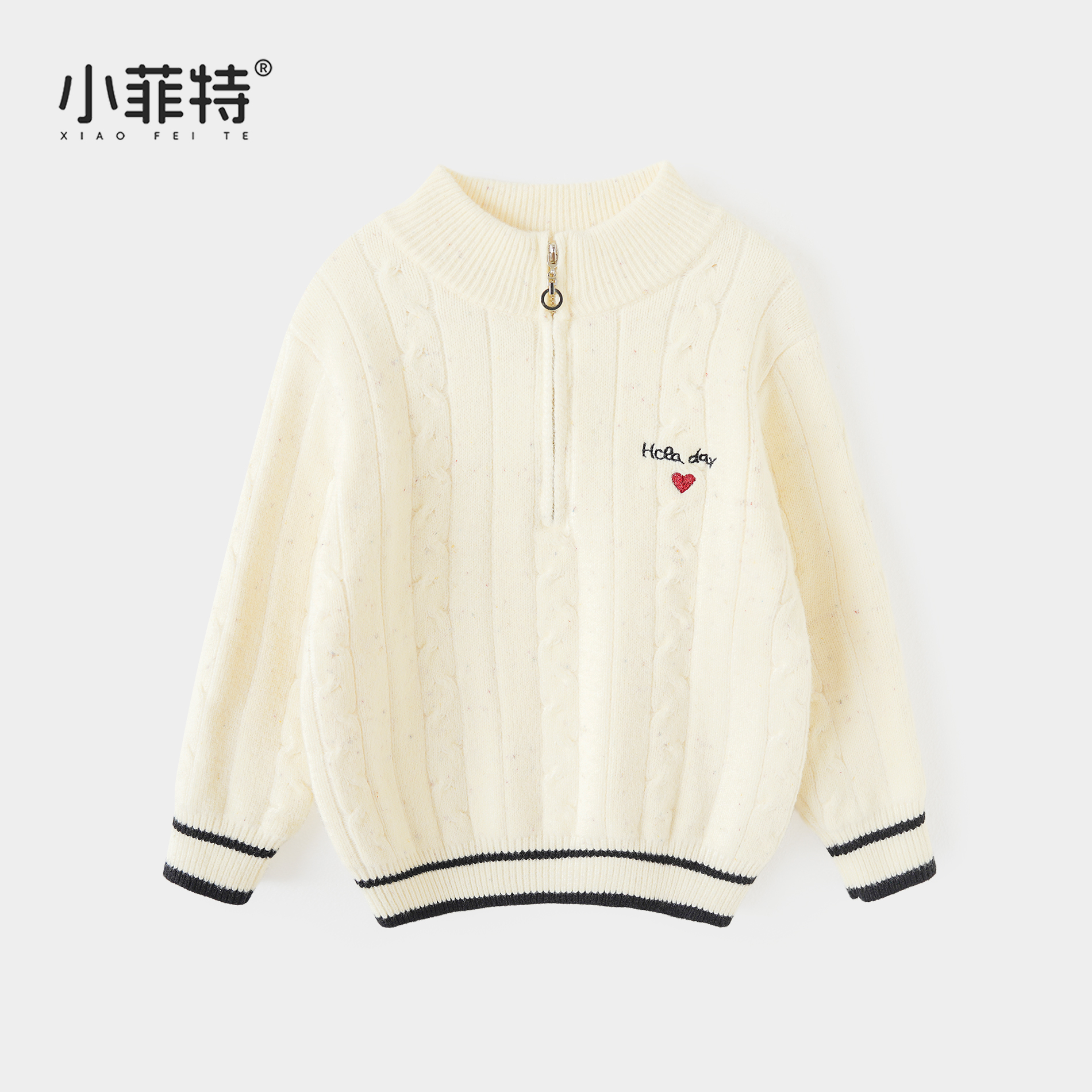 小菲特女童冬装加厚毛衣中大童保暖上衣儿童休闲针织衫MFYD57554