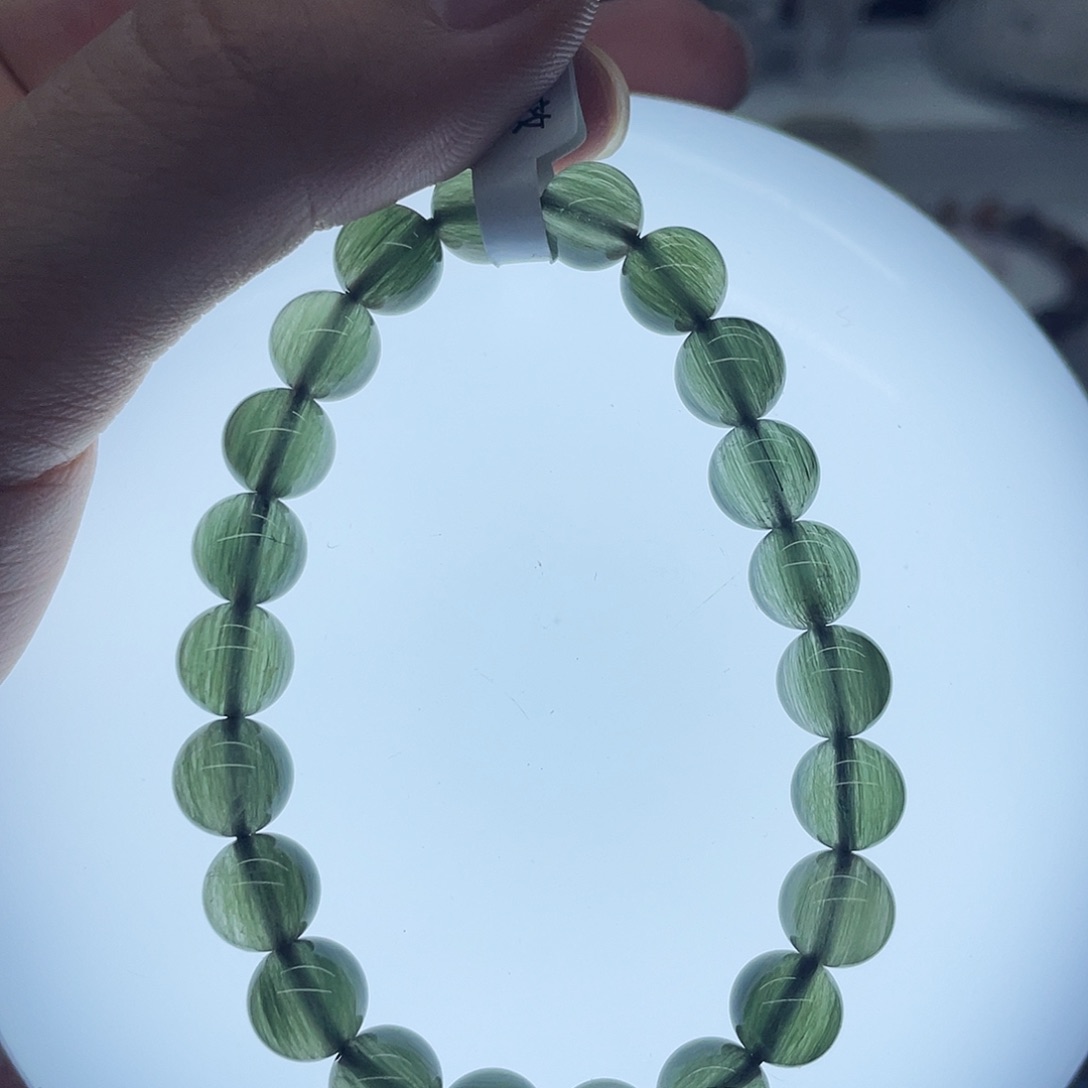 水晶手串未镶嵌纯天然绿发晶手串