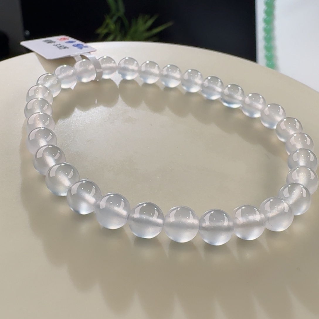 翡翠手链未镶嵌白玻璃单圈