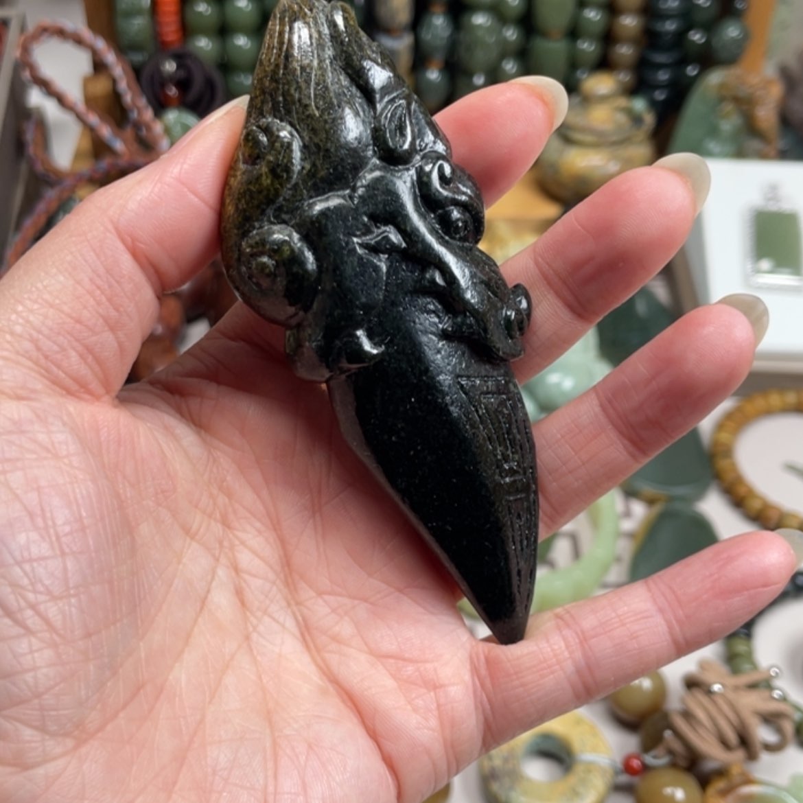 【闪购商品】岫岩河磨玉（透闪石质玉）手把件未镶嵌