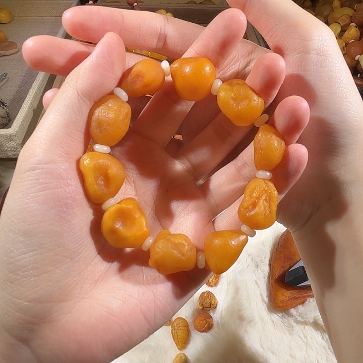 琥珀未镶嵌手链蜜蜡海漂手串