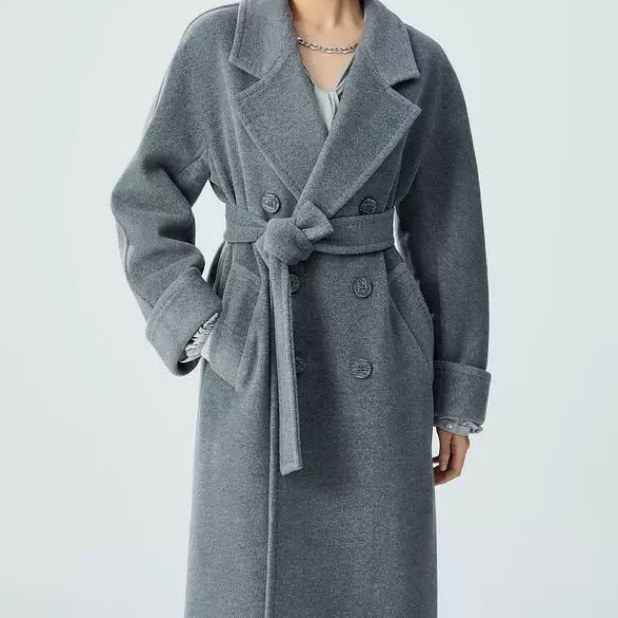 【官方正品】秋冬新款羊毛设计廓形质感中长款大衣5400861