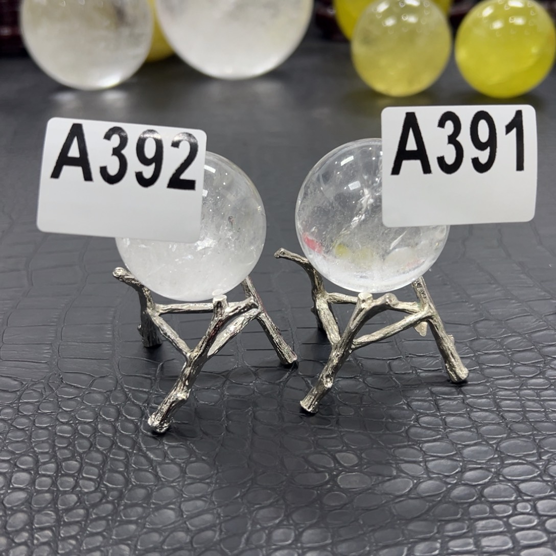 紫***～石材天然白水晶球4.5