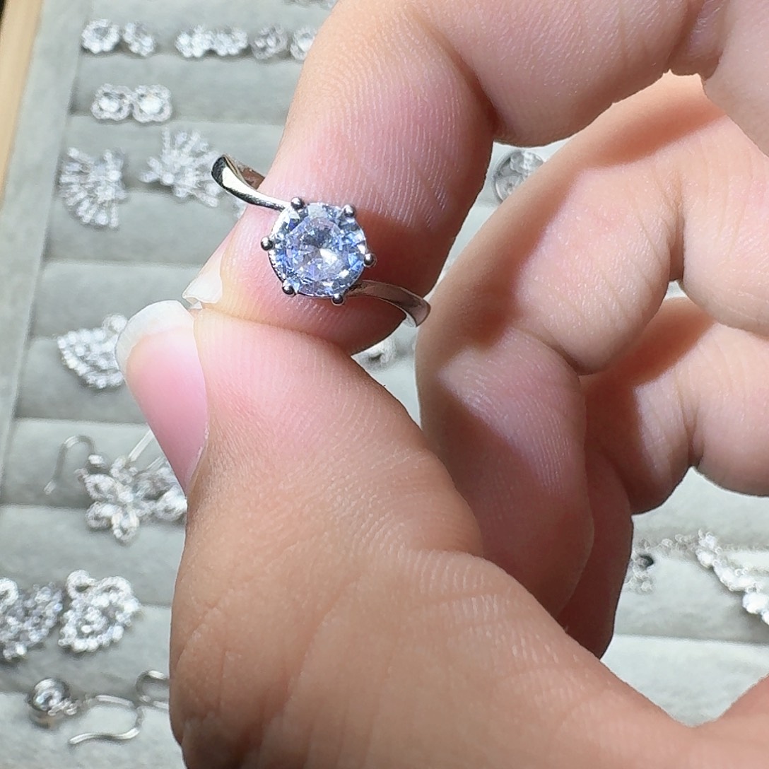 芙蓉石戒指银S925镶嵌