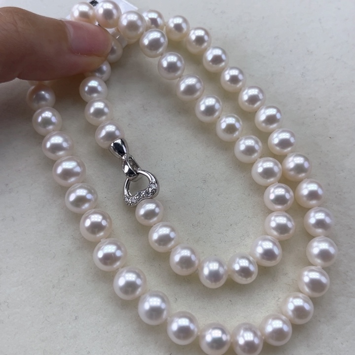 淡水珍珠颈饰银S925镶嵌8➕极光炫彩高品
