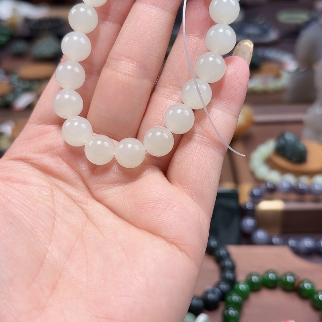 和田玉未镶嵌手链10 特细 