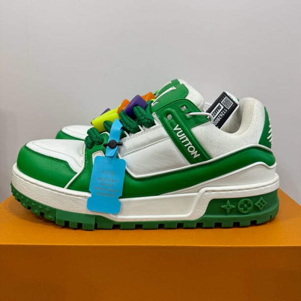 99新 LouisVuitton/路易威登 43码 多尺码 白绿胖丁 时尚板鞋