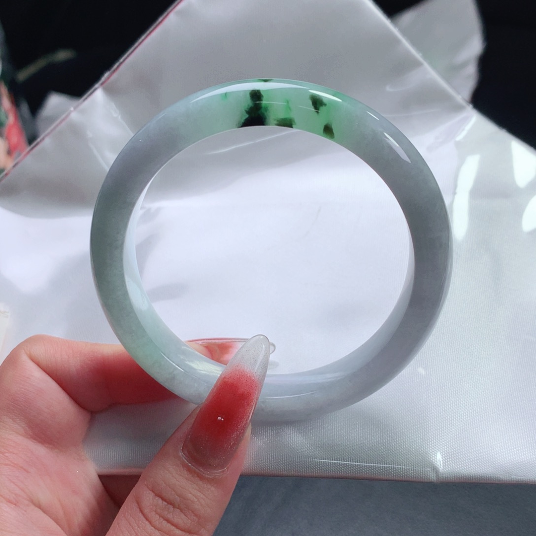 翡翠未镶嵌手镯正圈58.59