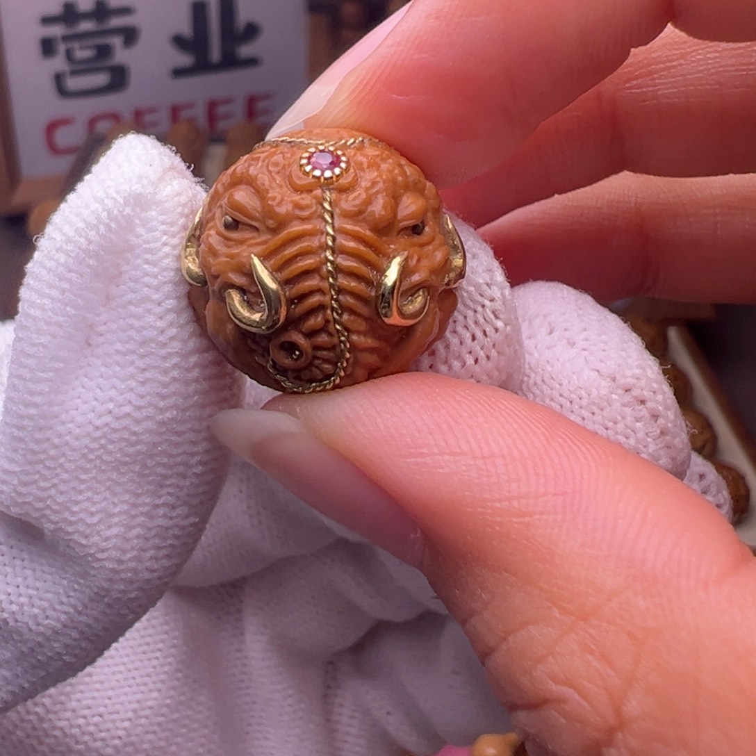 猴头核桃把件镶嵌款象神17➕尺寸全品有正常封口线