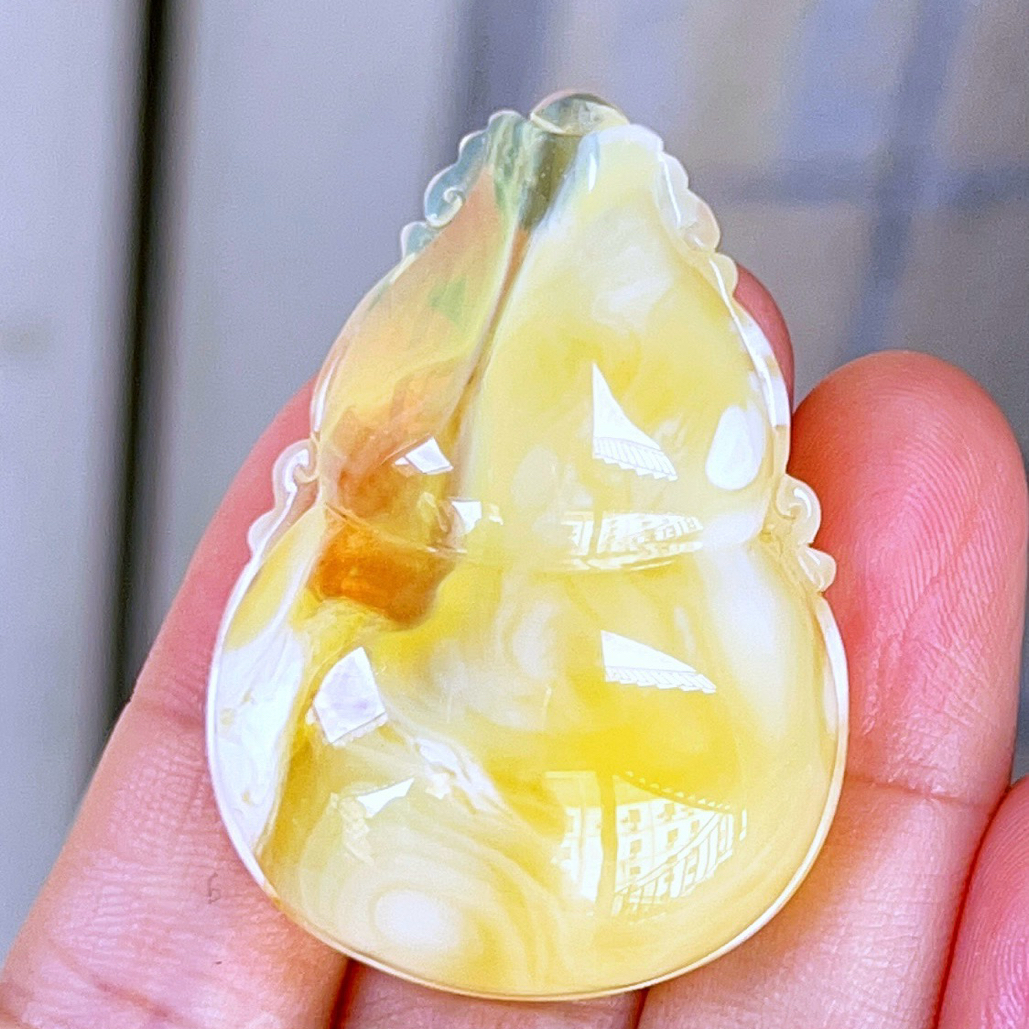 焦皮料荧光妖花蜡花边葫芦