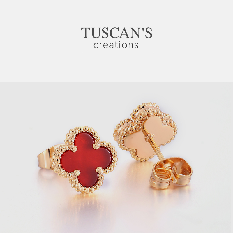 合金贝壳耳饰 TUSCAN'S 合金贝壳耳饰 气质轻奢百搭时尚时尚四叶