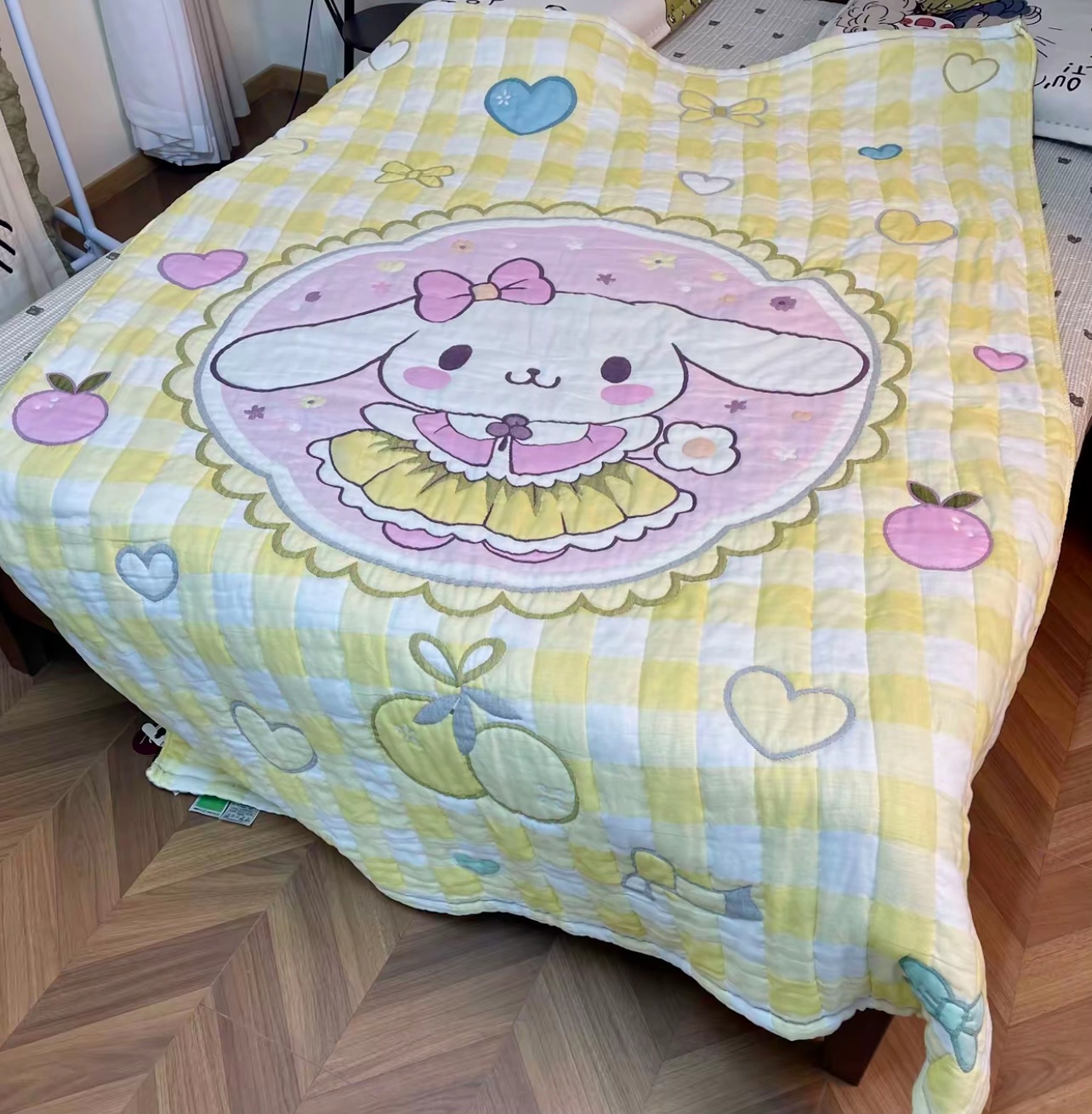 【大耳兔】150*200cm纯棉纱布可爱柔软单人面包被