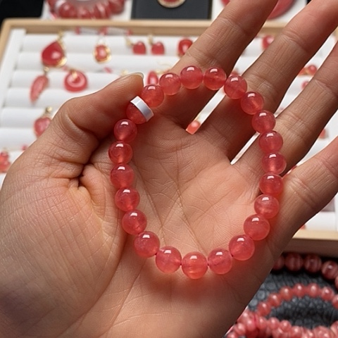 菱锰矿（红纹石）手绳未镶嵌