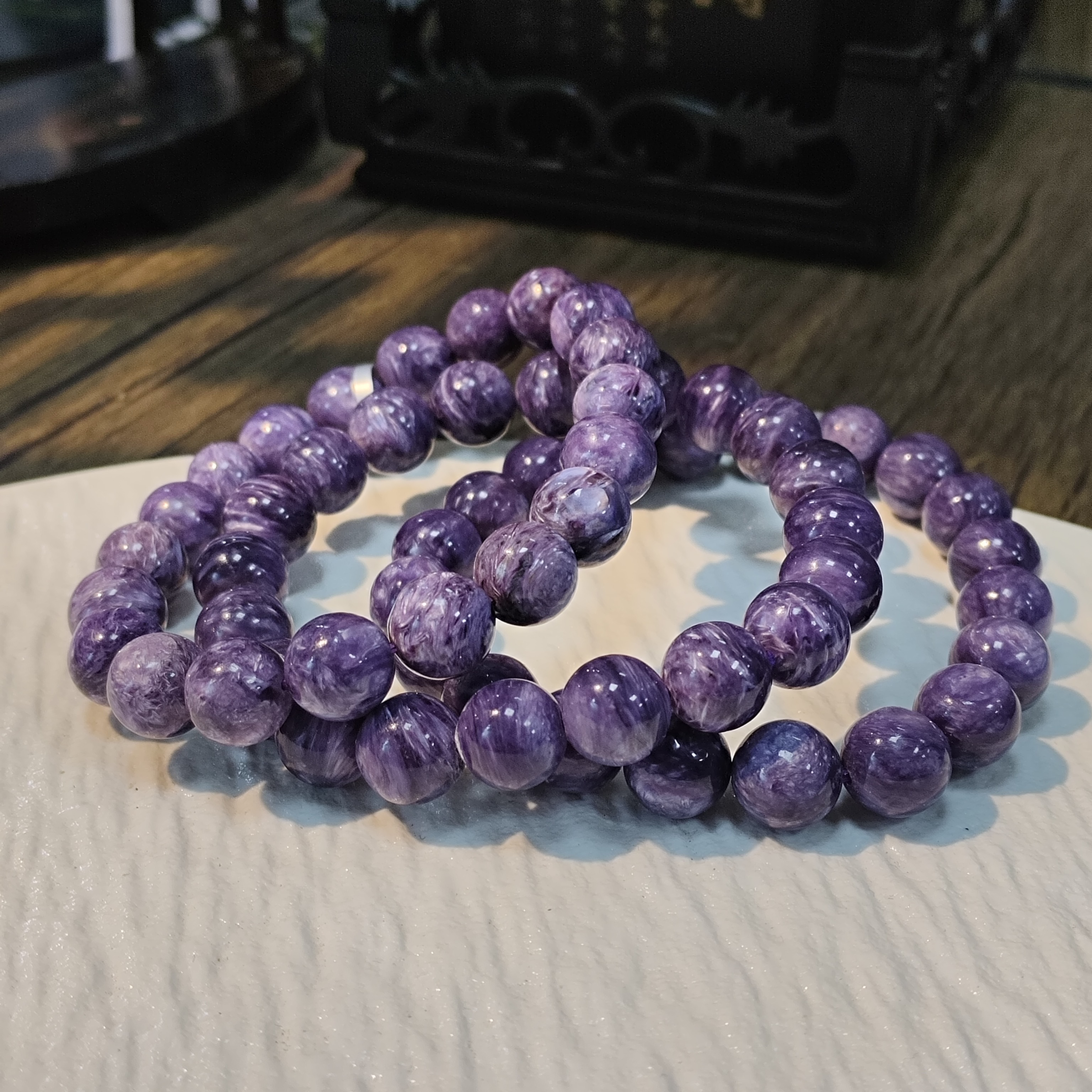 【书记甄选】天然紫龙晶单圈手链 多样性发一件 约10mm BB402