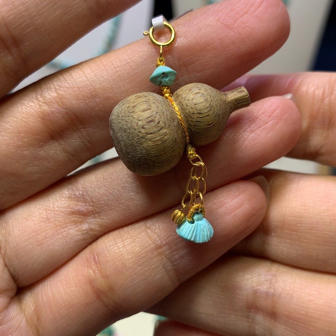 绿松石18K金镶嵌葫芦