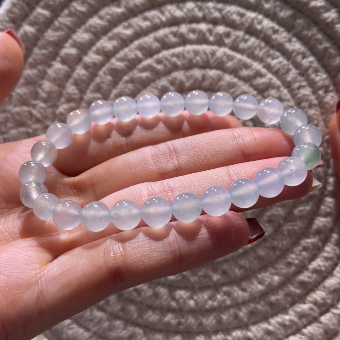 翡翠散珠天然缅a马卡龙手串