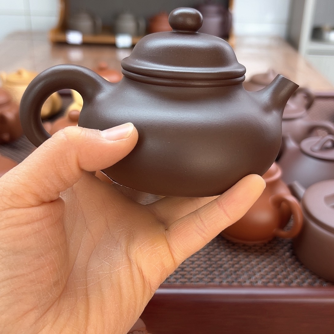 淡*紫砂壶半手工容天壶