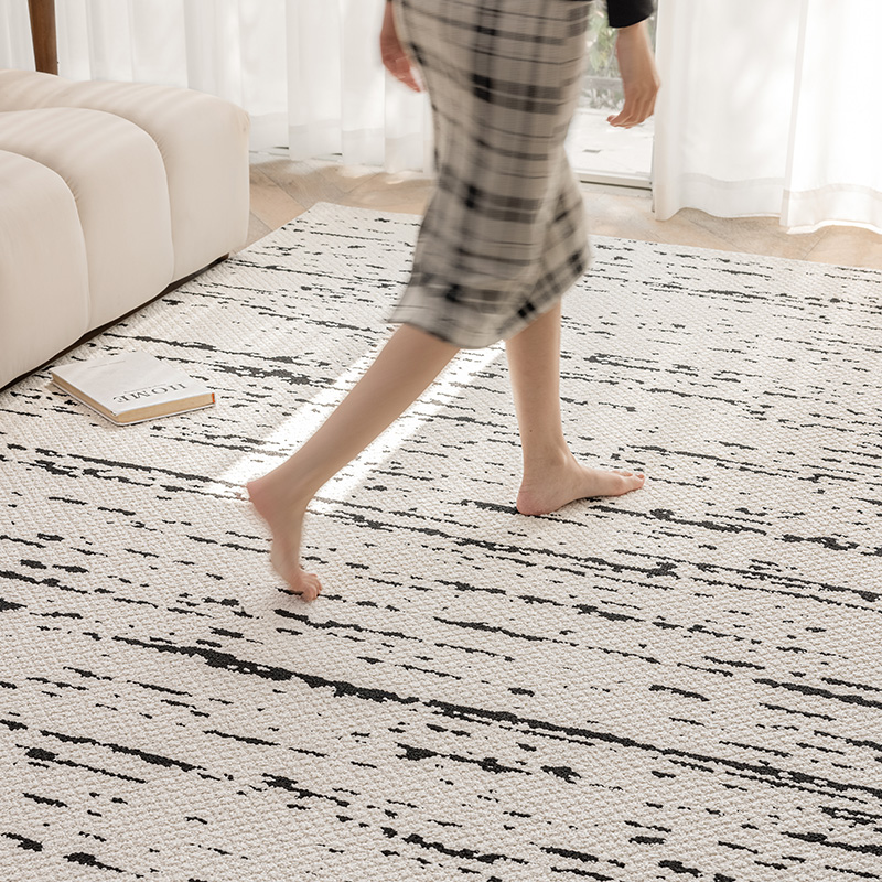 黑色云朵纤维硅藻丝客厅茶几垫地毯大面积家用免洗加厚卧室床边毯