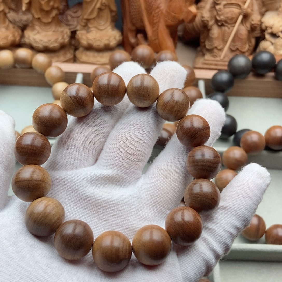 檀香木手串/手链༺****༻1.5老山檀香黑肉奶香手串