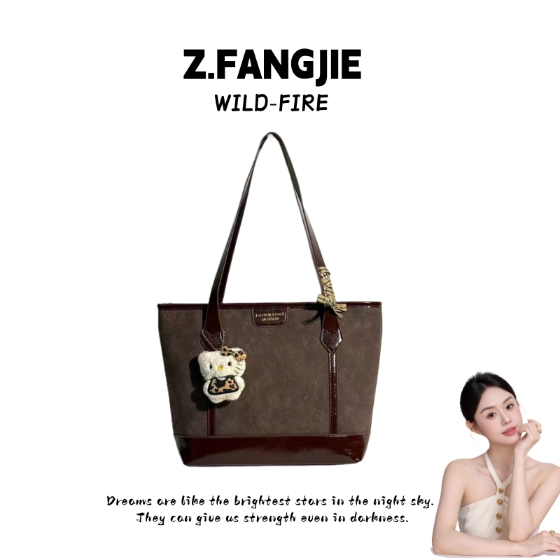 复古腋下印花kitty托特包包女时尚通勤大容量秋冬高级质感单肩包