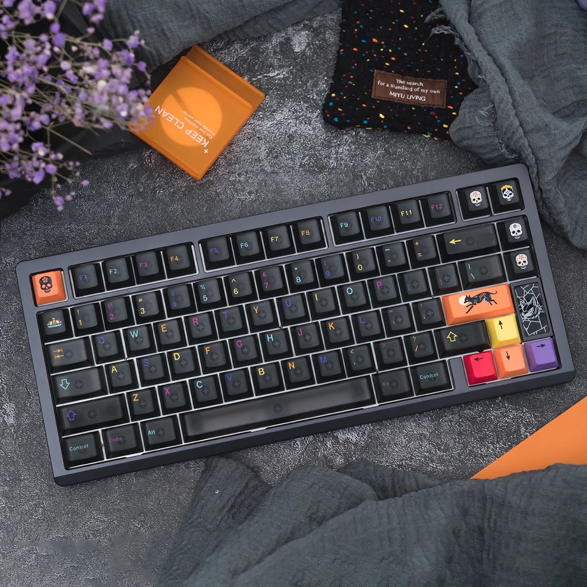 地下世界五面雾透机械键盘键帽PC材质UV打印原厂wooting/美加狮等