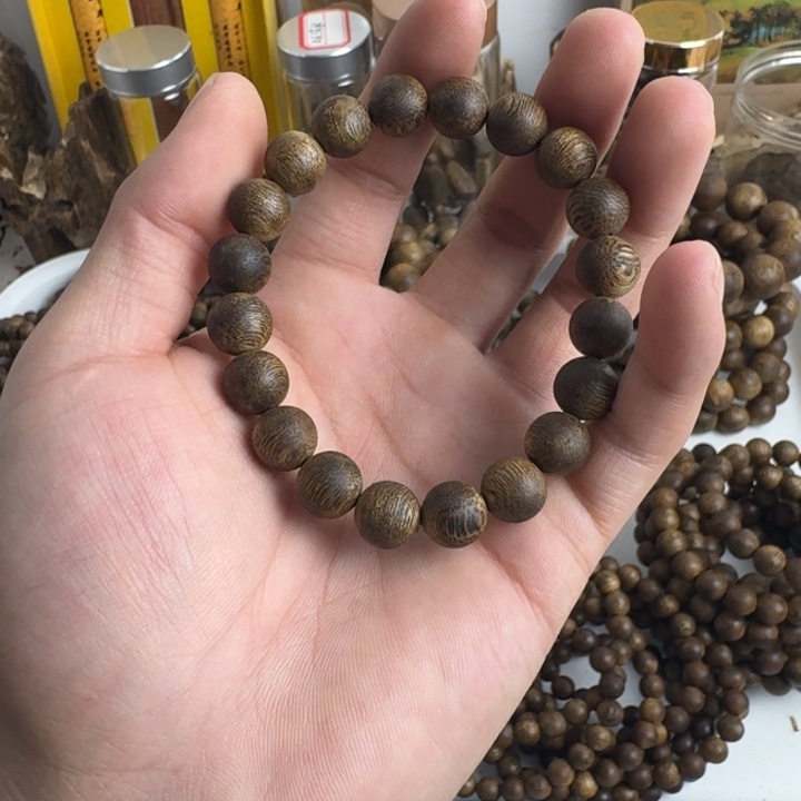 沉香碎屑沉香奇楠沉香1.0单圈圆珠7克➕