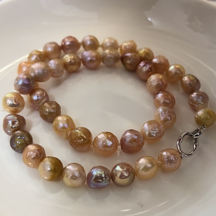 银S925镶嵌项链淡水珍珠